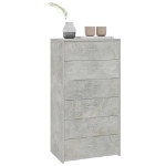 Credenza con 6 Cassetti Grigio Cemento 50x34x96cm in Truciolato