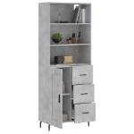 Credenza Grigio Cemento 69,5x34x180 cm in Legno Multistrato