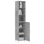 Credenza Grigio Cemento 34,5x34x180 cm in Legno Multistrato