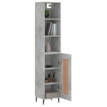 Credenza Grigio Cemento 34,5x34x180 cm in Legno Multistrato