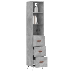 Credenza Grigio Cemento 34,5x34x180 cm in Legno Multistrato