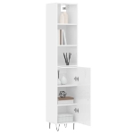 Credenza 34,5x34x180 cm in Legno Multistrato Bianco Lucido