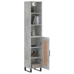 Credenza Grigio Cemento 34,5x34x180 cm in Legno Multistrato