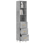 Credenza Grigio Cemento 34,5x34x180 cm in Legno Multistrato