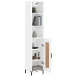 Credenza 34,5x34x180 cm in Legno Multistrato Bianco Lucido