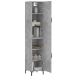 Credenza Grigio Cemento 34,5x34x180 cm in Legno Multistrato