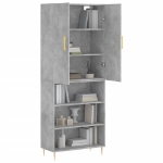 Credenza Grigio Cemento 69,5x34x180 cm in Legno Multistrato