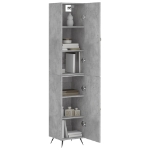 Credenza Grigio Cemento 34,5x34x180 cm in Legno Multistrato