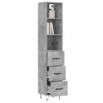 Credenza Grigio Cemento 34,5x34x180 cm in Legno Multistrato