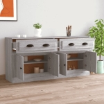 Credenze 2 pz Grigio Sonoma in Legno Multistrato