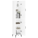 Credenza 34,5x34x180 cm in Legno Multistrato Bianco Lucido