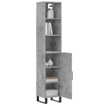 Credenza Grigio Cemento 34,5x34x180 cm in Legno Multistrato