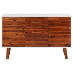 Credenza 110x35x70 cm in Legno Massello di Acacia e MDF