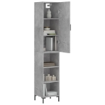 Credenza Grigio Cemento 34,5x34x180 cm in Legno Multistrato