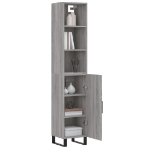 Credenza Grigio Sonoma 34,5x34x180 cm in Legno Multistrato