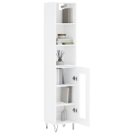 Credenza 34,5x34x180 cm in Legno Multistrato Bianco Lucido