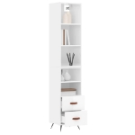 Credenza 34,5x34x180 cm in Legno Multistrato Bianco Lucido