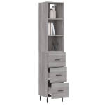 Credenza Grigio Sonoma 34,5x34x180 cm in Legno Multistrato