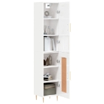 Credenza 34,5x34x180 cm in Legno Multistrato Bianco Lucido