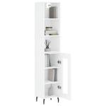 Credenza 34,5x34x180 cm in Legno Multistrato Bianco Lucido