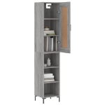 Credenza Grigio Sonoma 34,5x34x180 cm in Legno Multistrato