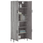 Credenza Grigio Sonoma 69,5x34x180 cm in Legno Multistrato