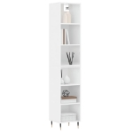 Credenza 34,5x32,5x180 cm in Legno Multistrato Bianco Lucido