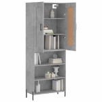 Credenza Grigio Cemento 69,5x34x180 cm in Legno Multistrato