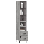 Credenza Grigio Sonoma 34,5x34x180 cm in Legno Multistrato