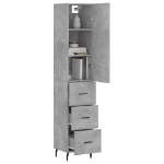 Credenza Grigio Cemento 34,5x34x180 cm in Legno Multistrato