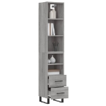 Credenza Grigio Sonoma 34,5x34x180 cm in Legno Multistrato