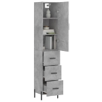 Credenza Grigio Cemento 34,5x34x180 cm in Legno Multistrato