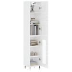 Credenza 34,5x34x180 cm in Legno Multistrato Bianco Lucido