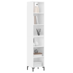 Credenza 34,5x32,5x180 cm in Legno Multistrato Bianco Lucido