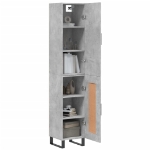 Credenza Grigio Cemento 34,5x34x180 cm in Legno Multistrato