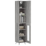 Credenza Grigio Sonoma 34,5x34x180 cm in Legno Multistrato