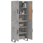 Credenza Grigio Cemento 69,5x34x180 cm in Legno Multistrato