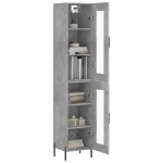 Credenza Grigio Cemento 34,5x34x180 cm in Legno Multistrato