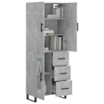 Credenza Grigio Cemento 69,5x34x180 cm in Legno Multistrato