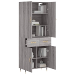 Credenza Grigio Sonoma 69,5x34x180 cm in Legno Multistrato