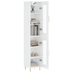 Credenza 34,5x34x180 cm in Legno Multistrato Bianco Lucido