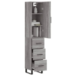 Credenza Grigio Sonoma 34,5x34x180 cm in Legno Multistrato