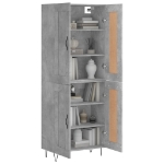 Credenza Grigio Cemento 69,5x34x180 cm in Legno Multistrato