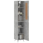 Credenza Grigio Cemento 34,5x34x180 cm in Legno Multistrato