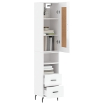 Credenza 34,5x34x180 cm in Legno Multistrato Bianco Lucido