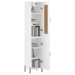 Credenza 34,5x34x180 cm in Legno Multistrato Bianco Lucido