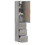 Credenza Grigio Sonoma 34,5x34x180 cm in Legno Multistrato