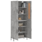 Credenza Grigio Cemento 69,5x34x180 cm in Legno Multistrato