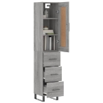 Credenza Grigio Sonoma 34,5x34x180 cm in Legno Multistrato