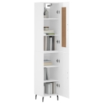 Credenza 34,5x34x180 cm in Legno Multistrato Bianco Lucido